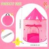 Woanger Princess Castle Play Tent Round Shaggy Area Rug Set Room Decor 39 x 39 Inch Circle Fluffy Plush Cute Rugs for Bedroom Foldable Tent for Kids Girls Indoor Outdoor Pet Living Room (Heart Style) view 2