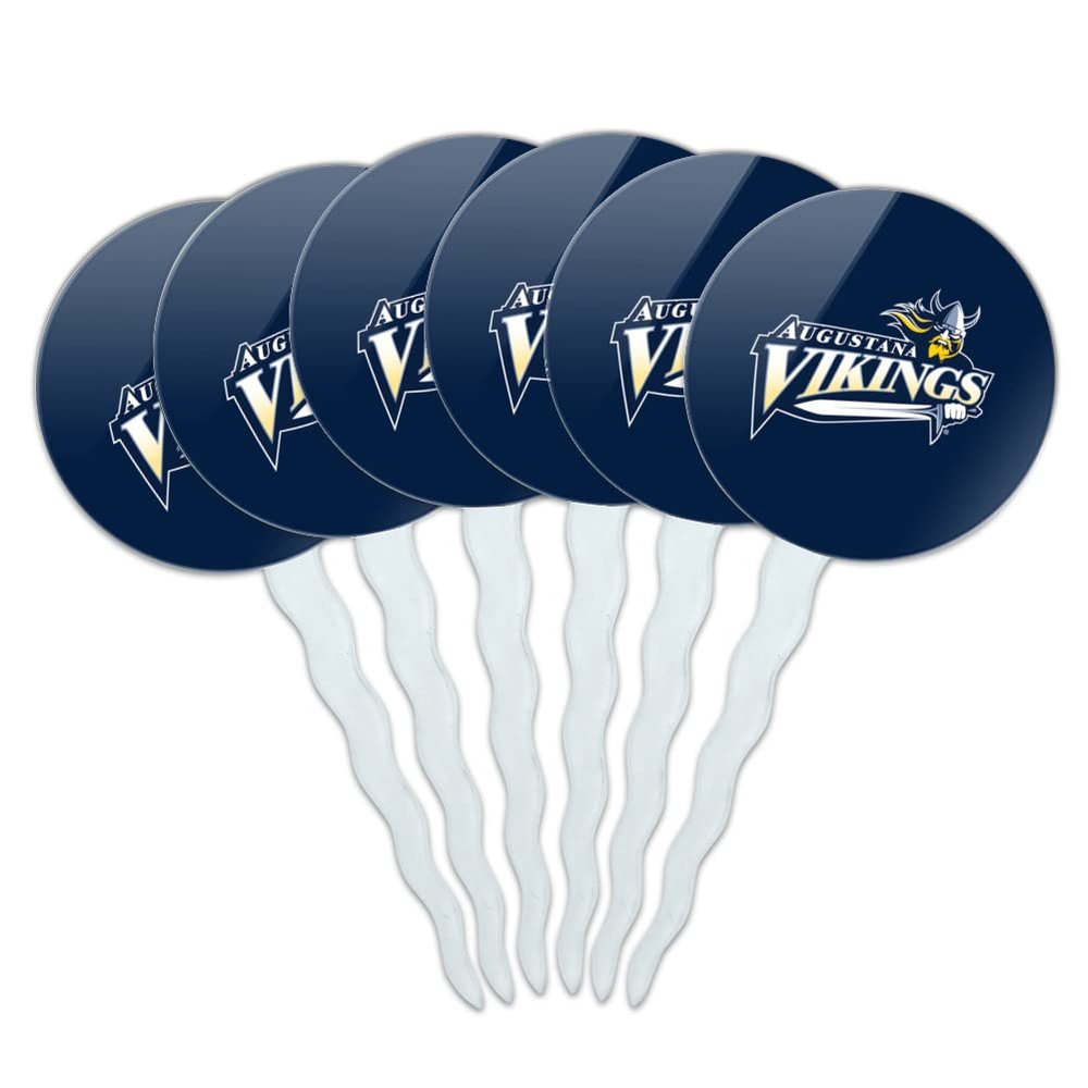 Augustana University Primary Logo Cupcake Picks Toppers Decoration Set of 6