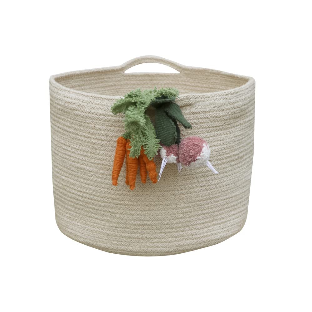 Lorena Canals |Basket Veggies. For Nurseries, Playrooms, Bedrooms. Handmade in 100% Cotton. Size: 9" x 1' x 1'