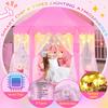 EVOIONOS Princess Tent for Girls, Kids Play Tent with LED Star Lights, Castle Playhouse for Children Indoor Outdoor Games, 55X53 inches, Pink view 4