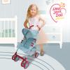 Baby Doll Stroller for Toddler Girls & Big Kids 6-8 Years Old | 28 Baby Stroller for Dolls, Toy Baby Stroller with Cute Ligh Denim Fabric, Mesh Storage Basket, Canopy, Handle Grips, Swivel Wheels view 2