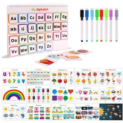 Aiyayou Creative Baby Activity Book with 8 Color Pens Kids Doodle Sensory Toys Kids DIY Paste Quiet Books Learning Toys Fun