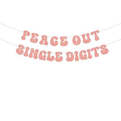 Groovy Birthday - Peace out single digits party banner