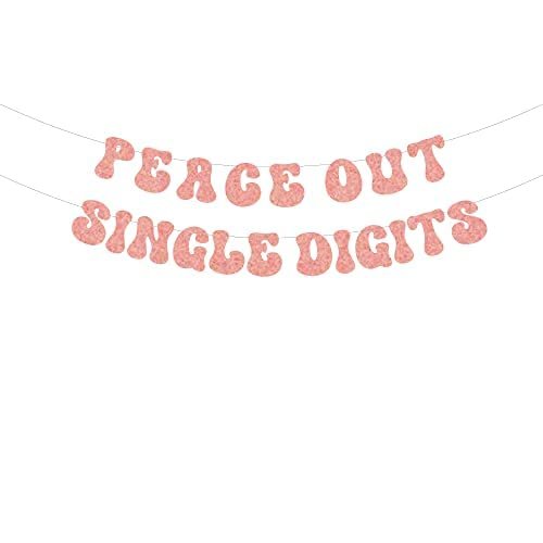 Groovy Birthday - Peace out single digits party banner