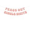 Groovy Birthday - Peace out single digits party banner view 1