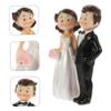 Toyvian Wear-Resistant Bride and Groom Doll Wedding Cake Topper Small Decorative Couple Figurine for Wedding Table and Home Display view 2