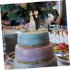 Toyvian Wear-Resistant Bride and Groom Doll Wedding Cake Topper Small Decorative Couple Figurine for Wedding Table and Home Display view 4