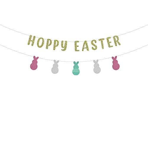 Glitter Easter Party Banner - Hoppy Easter