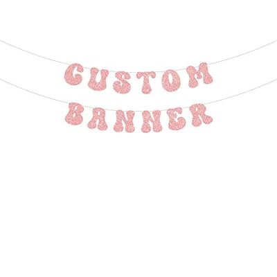Retro font custom glitter party banner - custom groovy font party banner