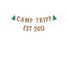 Camping Birthday Party glitter custom party banner - custom kids birthday party banner view 1