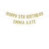 Happy 5th Birthday custom glitter party banner view 1
