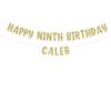 Happy 9th Birthday custom glitter party banner view 1