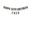 Happy 50th Birthday custom glitter party banner view 1