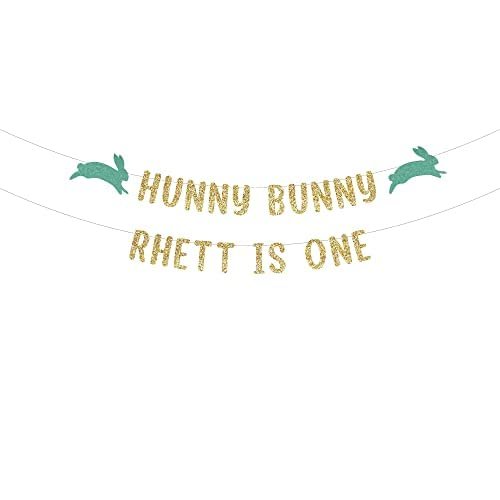Hunny Bunny - Bunny First Birthday custom glitter party banner