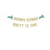 Hunny Bunny - Bunny First Birthday custom glitter party banner view 1