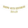 Happy 40th Birthday custom glitter party banner view 1