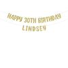 Happy 30th Birthday custom glitter party banner view 1