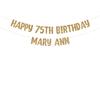 Happy 75th Birthday custom glitter party banner view 1