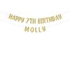 Happy 7th Birthday custom glitter party banner view 1
