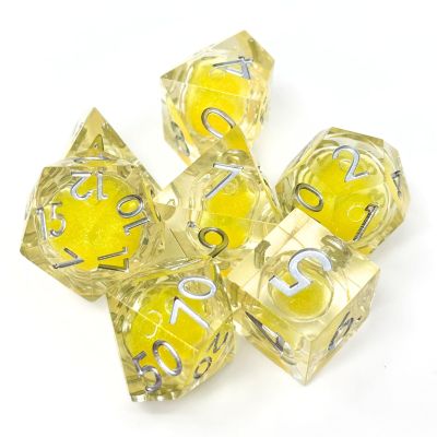 Sage's Portal Souls Liquid Core 7-PC Sharp Edge Resin Polyhedral DND Dice Set for Dungeons and Dragons Dice RPG Tabletop TTRPG (Radiant Souls)
