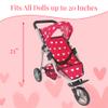 The New York Doll Collection Baby Doll Stroller | Pink Hearts Pattern | Doll Strollers | 3+ to 6 Years | A239 view 4