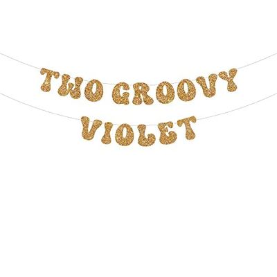 Two Groovy Retro birthday party banner