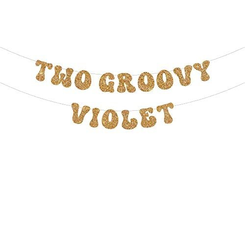 Two Groovy Retro birthday party banner