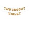 Two Groovy Retro birthday party banner view 1