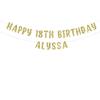 Happy 18th Birthday custom glitter party banner view 1