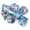 Sage's Portal Souls Liquid Core 7-PC Sharp Edge Resin Polyhedral DND Dice Set for Dungeons and Dragons Dice RPG Tabletop TTRPG (Flowered Souls) view 1