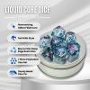 Sage's Portal Souls Liquid Core 7-PC Sharp Edge Resin Polyhedral DND Dice Set for Dungeons and Dragons Dice RPG Tabletop TTRPG (Flowered Souls) view 2