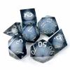 Sage's Portal Souls Liquid Core 7-PC Sharp Edge Resin Polyhedral DND Dice Set for Dungeons and Dragons Dice RPG Tabletop TTRPG (Winter Souls) view 1
