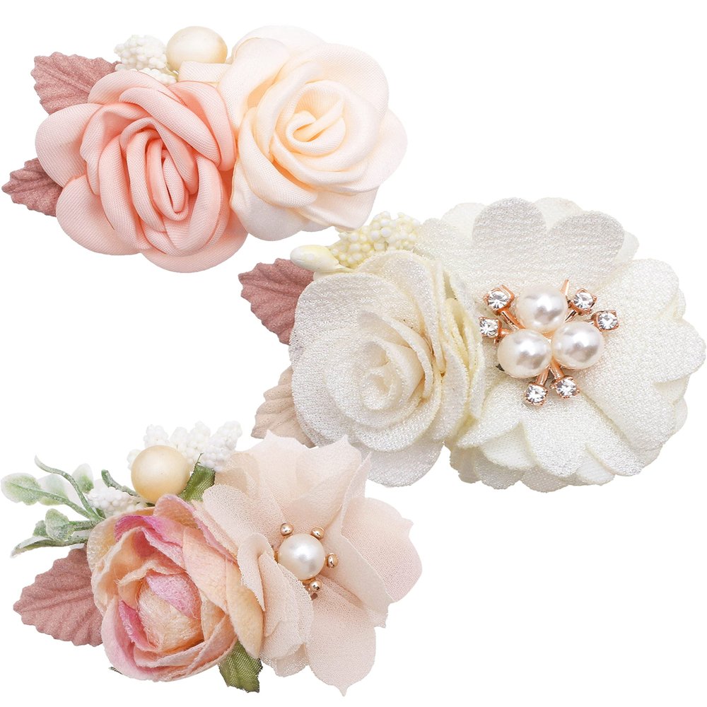 Baby Girls Floral-Hair-Clips Flower Hair-Bow-Headpiece Hair Barrettes Accessories for Baby Toddler Infant(Pack of 3)