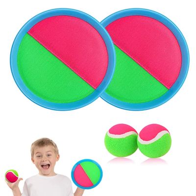 Ball Catch Set Games Toss Paddle,Kids Outdoor Toys, Toss and Catch Game Set, Beach Toys Back Yard Backyard with 2 Paddles 2Balls Yard Games Suitable for Kids Birthday Gift Ideal (Blue)