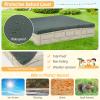 HONEY JOY Sandbox with Cover, 47 x 47 Inch Square Sand Pit for Backyard, Bottom Drainage Oxford Liner, HDPE Playful All Weather Resistant Sand Boxes for Kids Outdoor with Lid (White) view 3