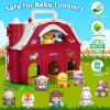 Aigybobo Farm Animals Big Barn Toys for 1 2 3 Year Old, Toddler Montessori Learning Toy, Farm Playset with Animal Figures and DIY Stickers, Christmas Birthday Gift for Baby Boys Girls Age 12-18 Months view 4
