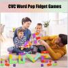 Pop Blocks Fidget Toys, Rainbow Silicone Popper Infinity DIY Building Blocks CVC Words Learning Phonics Color Recognition Game Anxiety Stress Reliever Autistic Sensory Toy (Rainbow) view 3