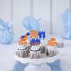 24 Pack Class of 2025 Cupcake Toppers Glitter Congrats 2025 Done Diploma Cupcake Picks for So Proud of You 2025 Graduation Theme Cake Decorations Party Supplies Orange Blue view 3