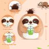 CozyWorld 12" Sloth Plush Stuffed Animals Plushie Original Sloth with Tea Soft Squishy Pillow, Collect Plush Pillow Gift for Adult Kids Boys Girls view 2