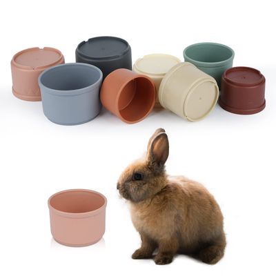 8pcs Rabbit Stacking Cups, Multicolored Stack Up Bunny Cups Reusable Bunny Toys for Rabbits Stacking Cups Food Dispenser for Rabbits