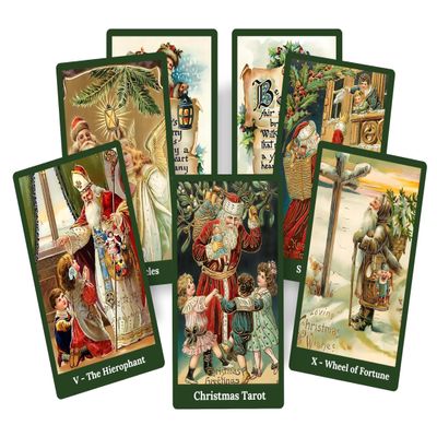 Christmas Tarot Deck | Vintage Santa-Themed Tarot Cards | 78-Card Holiday Divination Deck with Nostalgic Art