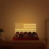 Ammonite Light up Challenge Coin Display, American Flag Coin Holder with Warm White Color Ligh Solid Wood 4 Row Holder Wooden Rack Gift Challenge Coins Stand for Military Army for Him Father view 4