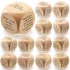 Hanaive 12 Pcs Ice Breaking Dice Games for Conversation Starter,Wood Color view 1