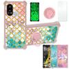 Case for vimoq a49 Play a631ls Case Compatible with vimoq a49 Play a631ls Phone Case Cover [with Tempered Glass Screen Protector][PC + TPU 2 in 1][Ring Support] [Gold Glitter+Luminous] JSF-YL view 1