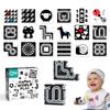 QBI Magnetic Baby Toys 0-6-12 Months | Black and White Baby Cards Newborn Toys High Contrast Flashcards & Magnetic Cubes | Visual Stimulation Montessori | Baby Essentials (9 Pieces) view 1