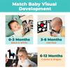 QBI Magnetic Baby Toys 0-6-12 Months | Black and White Baby Cards Newborn Toys High Contrast Flashcards & Magnetic Cubes | Visual Stimulation Montessori | Baby Essentials (9 Pieces) view 3