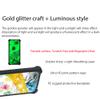 Case for Huawei Nova Y61 Case Compatible with Huawei Nova Y61 Phone Case Cover [with Tempered Glass Screen Protector][PC + TPU 2 in 1][Ring Support] [Gold Glitter+Luminous] JSH-SHS view 3