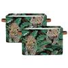 African Animal Butterfly Leopard Print Storage Basket Cube Large Collapsible Toys Storage Box Bin Laundry Organizer for Closet Shelf Nursery Kids Bedroom,15x11x9.5 in,2 Pack view 3