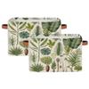 Summer Palm Leaves Storage Basket Cube Large Collapsible Toys Storage Box Bin Laundry Organizer for Closet Shelf Nursery Kids Bedroom,15x11x9.5 in,2 Pack view 3
