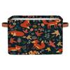 Forest Flower Animal Fox Storage Basket Cube Large Collapsible Toys Storage Box Bin Laundry Organizer for Closet Shelf Nursery Kids Bedroom,15x11x9.5 in,2 Pack view 1